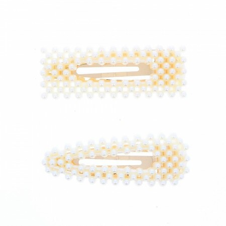 Barrettes Clic-Clac en Perles x2 