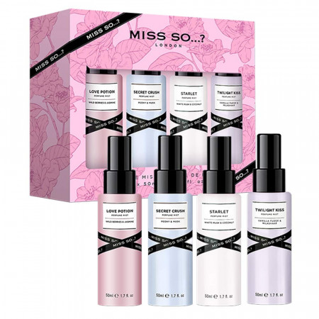 Coffret 4 Mini Brumes Parfumées Miss So 50ml 
