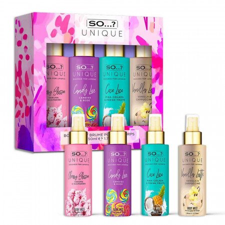 Coffret 4 Mini Brumes So Unique 50ml - Vanilla Latte, Coco Loco, Candy Love, Cherry Blossom (Cosmétiques) 