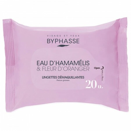 Lingettes Démaquillantes à l'Eau d'Hamamélis et Fleur d'Oranger - Peaux Grasses x20 