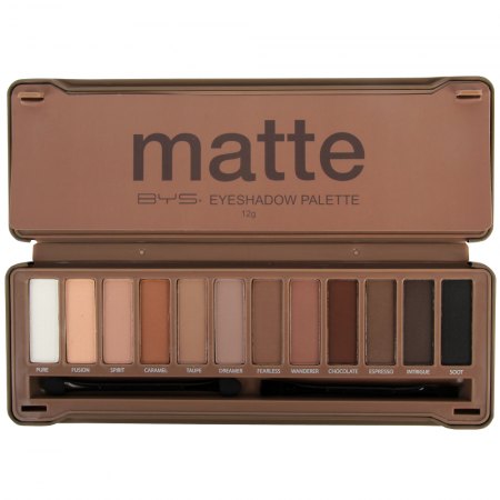 Paleta de Maquillaje 12 Sombras Nude Acabado Mate visto de frente 