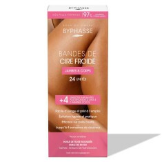 Bandes De Cire Froide Jambes & Corps Peaux Sensibles (24 bandes + 4 lingettes)